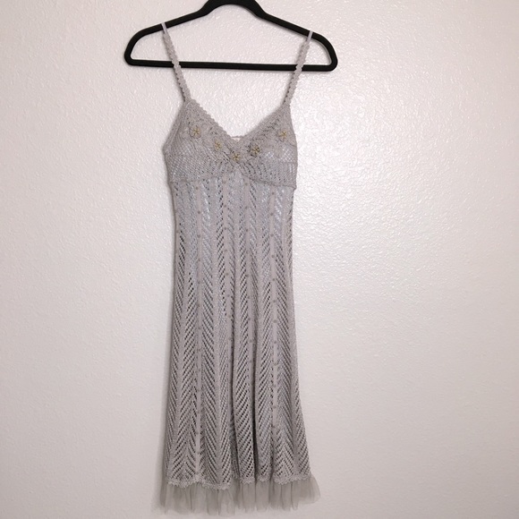 Sue Wong Y2K Beaded Silver Crocket Embellished  Ruffle Dress M - Picture 2 of 12